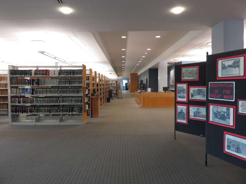 Interior of the second floor of Hughes Main Library in Greenville, South Carolina in 2017