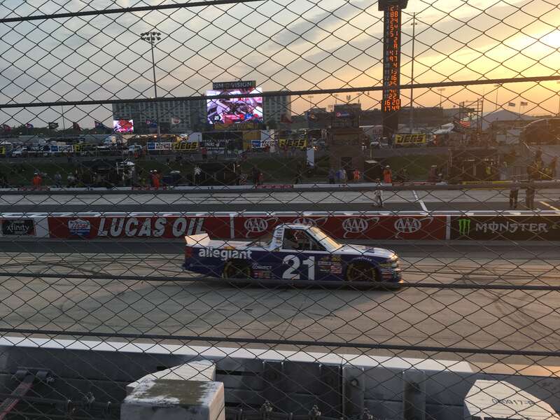 Johnny Sauter (#21) drives by on the frontstretch after winning the 2018 JEGS 200 at Dover International Speedway