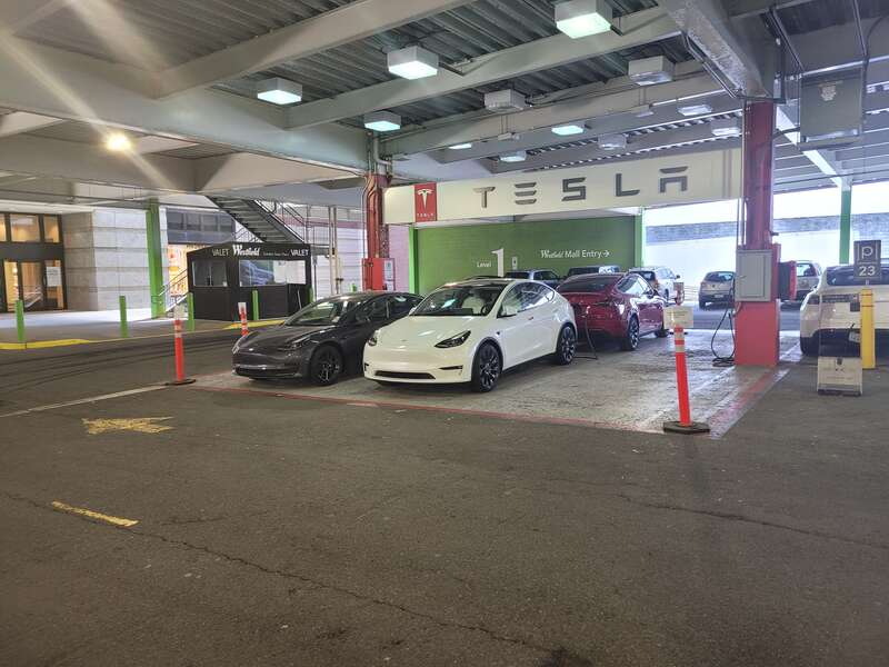 Locations at Westfield Plaza Mall, in Paramus, New Jersey. Taken in May
Tesla automobiles in the United States