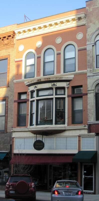 The McGregor Building in the Bloomington Central Business District (1901). It was built for R. C. Rogers Wallpaper Company. The Bloomington Art Society operated on the third floor. National Tea opened a store here in 1936.