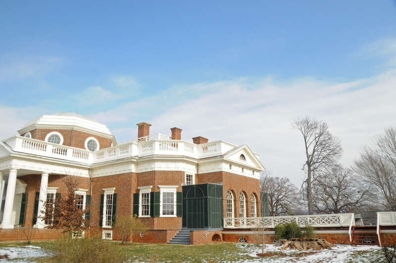 Monticello south wing - home of US President Thomas Jefferson - near Charlottesville, Virginia