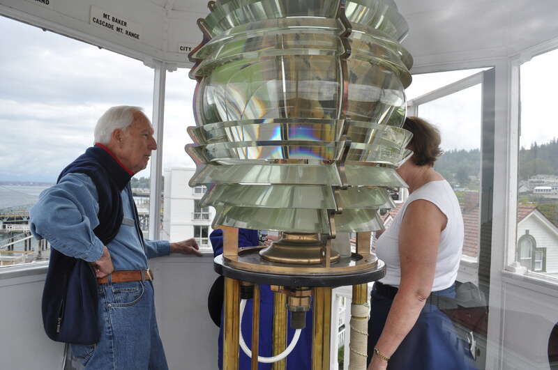 Giving a tour of Mukilteo Lighthouse, Mukilteo, Washington.
