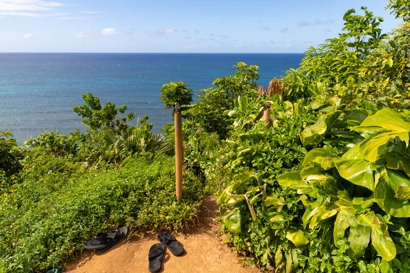 Tropical way to Hideaways Beach Princeville Kauai Hawaii