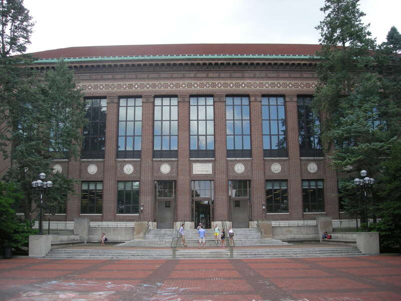 The Hatcher Graduate Library on the central campus of the University of Michigan in Ann Arbor, Michigan (United States).