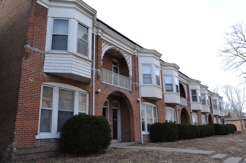 Virginia Flats, 520-528 N 10th St., St. Joseph, Missouri. Listed on the National Register of Historic Places.