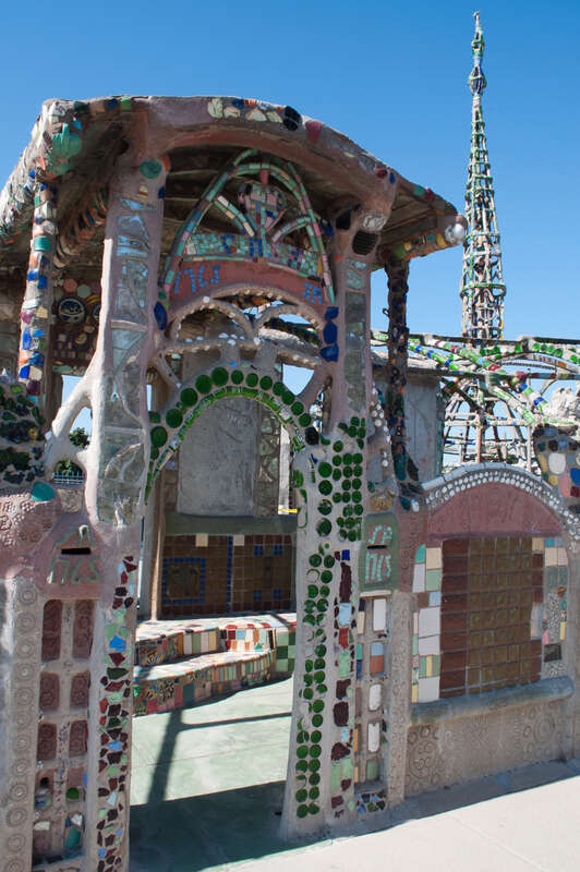 Watts Towers, California Historical Landmark No. 993, were built by Sabato Rodia, an Italian immigrant who lived in the area in the 1920s. He constructed this complex over a period of 33 years. Rodia, having suffered abuse from neighbors, abandoned