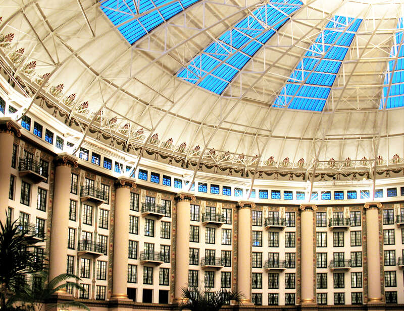 Inside the atrium at the West Baden Springs Hotel.