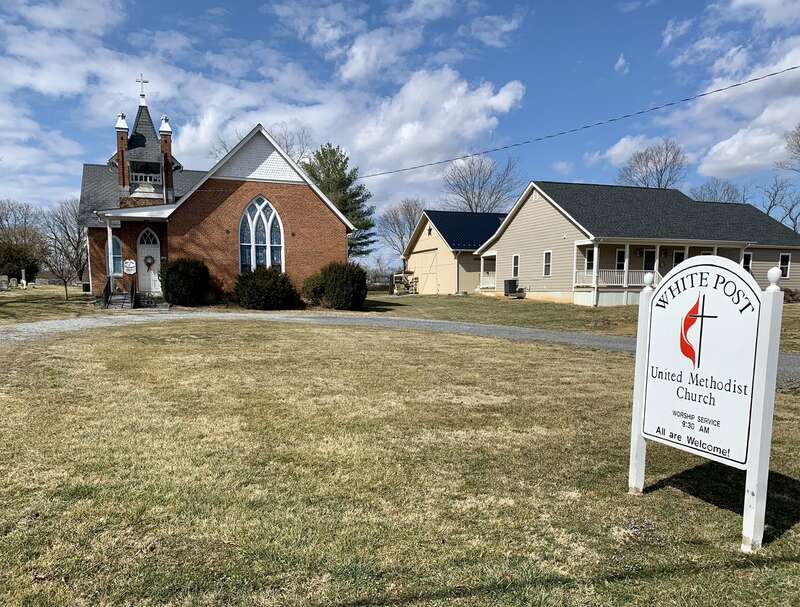 White Post Methodist Church in the White Post Historic District in White Post, Virignia.