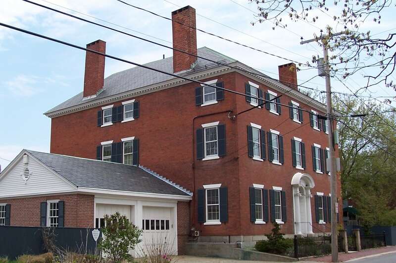 An example of brick architecture in Portsmouth.  Unfortunately, the garage diminishes the effect. 

Once one of the nation's busiest ports and shipbuilding cities, Portsmouth's wealth was expressed in fine architecture. It contains significant