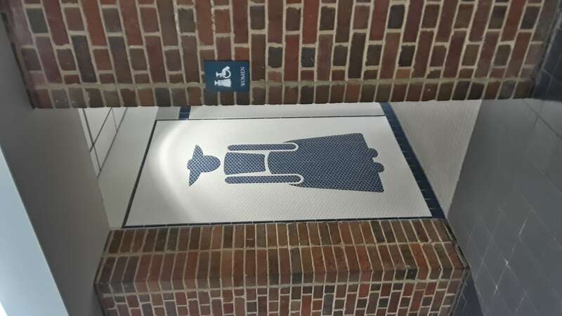 bathroom tile designs at the Colonial Williamsburg visitors center