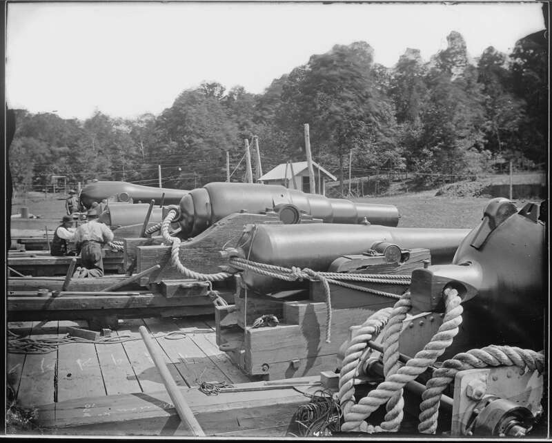 Original Caption: Battery at Annapolis, Md, 1866
U.S. National Archives’ Local Identifier:  NWDNS-111-B-125
From:: Series: Mathew Brady Photographs of Civil War-Era Personalities and Scenes, (Record Group 111)
Photographer: Brady, Mathew, 1823 (ca.)