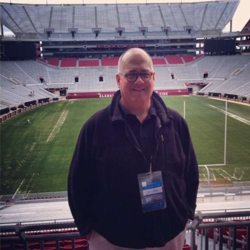 Picture taken of Burns at Davis Wade Stadium.