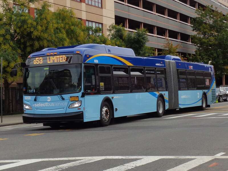 A Woodside-bound Q53 Limited bus at Broadway, 41st Avenue, and 77th Street in Elmhurst, Queens. This route will become a Select Bus Service route later in the month, while this bus is one of the new New Flyer buses with Wi-Fi and USB ports.