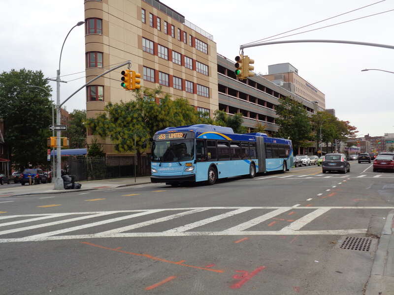 A Woodside-bound Q53 Limited bus at Broadway, 41st Avenue, and 77th Street in Elmhurst, Queens. This route will become a Select Bus Service route later in the month, while this bus is one of the new New Flyer buses with Wi-Fi and USB ports.
Edit: In