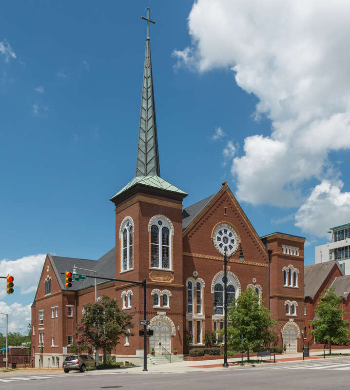 A view of Dexter Ave Methodist Church in Montgomery, Alabama, now housing a River City Church