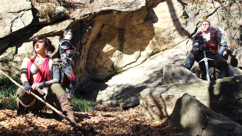 Trio from one of the &quot;Dragon Age&quot; games. Tried to create some dynamic tension between the three. Did I succeed?