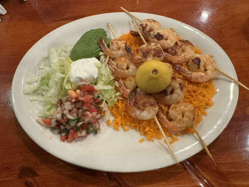Grilled shrimp at El Soñador Mexican Restaurant