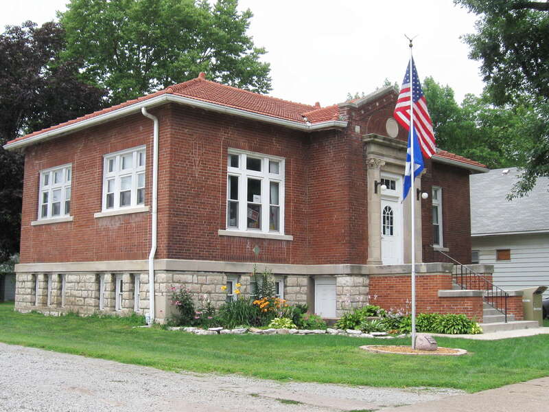 The Eldon Carnegie Public Library in Eldon, Iowa, listed on the National Register of Historic Places.