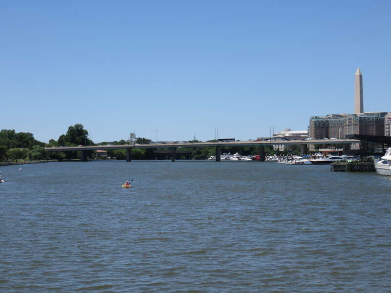 Francis Case Memorial Bridge over Washington Channel viewed from the Potomac water taxi in 2019