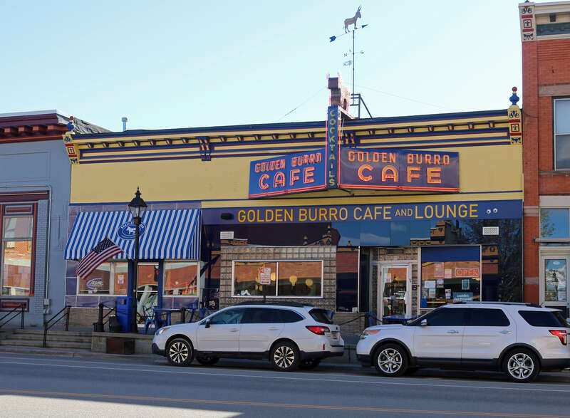 The Golden Burro Cafe and Lounge, located at 710 Harrison Avenue in Leadville, Colorado. The property is listed on the National Register of Historic Places.