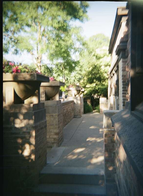 Frank Lloyd Wright Home and Studio, Chicago Avenue Entrance.  Debonair 819 camera, Lomography 400 film