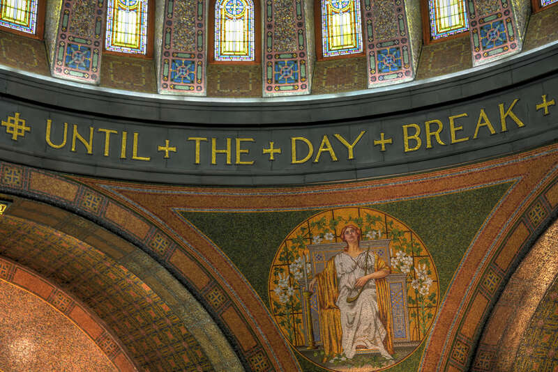The Memorial Chapel at Lakewood Cemetery, patterned after the Hagia Sophia in Constantinople.