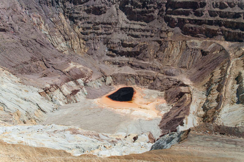 Looking into the pit. The Lavender Open Pit Mine, Bisbee, Arizona