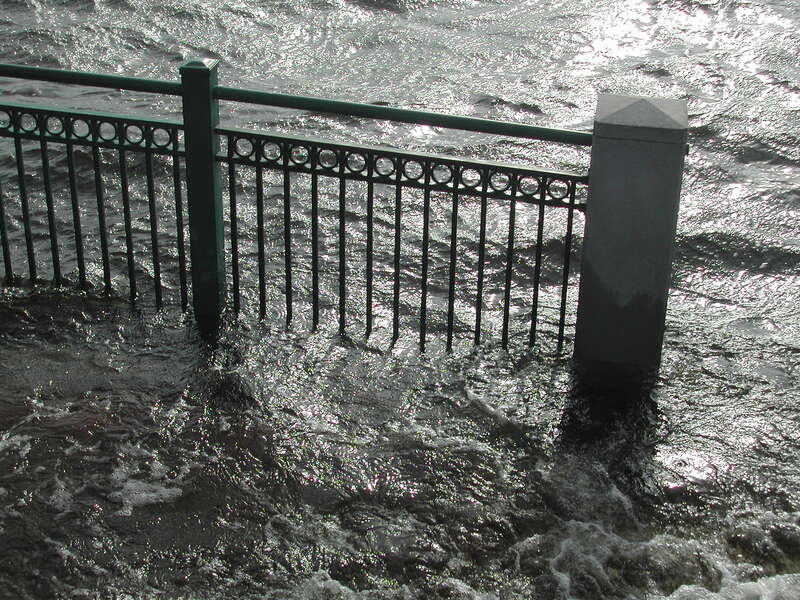 The tide of the Neuse and Trent rivers encroaches on Union Point Park in New Bern as Hurricane Ophelia nears - day 2 of the MS 150.
