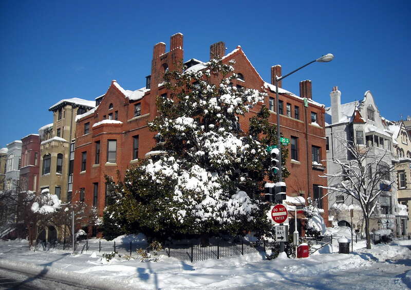 The northwest corner of 20th and Q Streets, N.W., in the Dupont Circle neighborhood of Washington, D.C., following the Second North American blizzard of 2010.

The headquarters for Public Citizen, a left-wing advocacy group founded by Ralph Nader, is