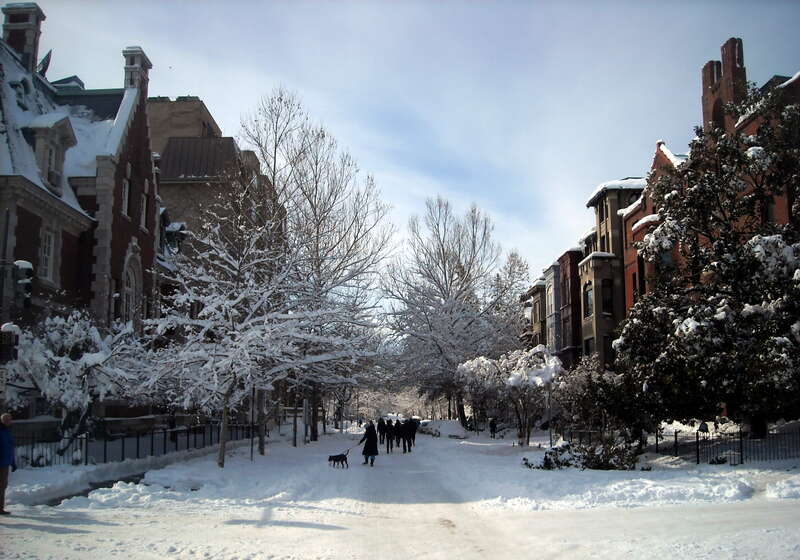 The 2000 block of Q Street, N.W., in the Dupont Circle neighborhood of Washington, D.C., following the North American blizzard of 2010.  The Thomas T. Gaff House is visible on the left-hand side.
