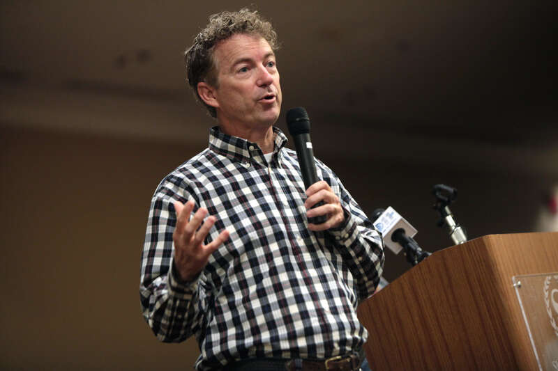 U.S. Senator Rand Paul of Kentucky speaking with supporters at a campaign rally at the Sheraton Anchorage Resort &amp;amp; Spa in Anchorage, Alaska.

Please attribute to Gage Skidmore if used elsewhere.