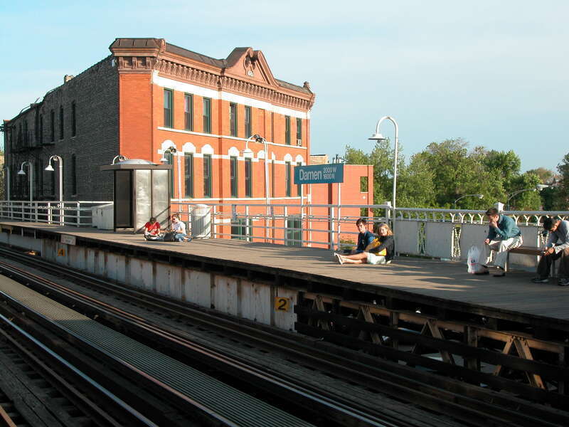 20030524 82 CTA Blue Line L @ Damen Ave.