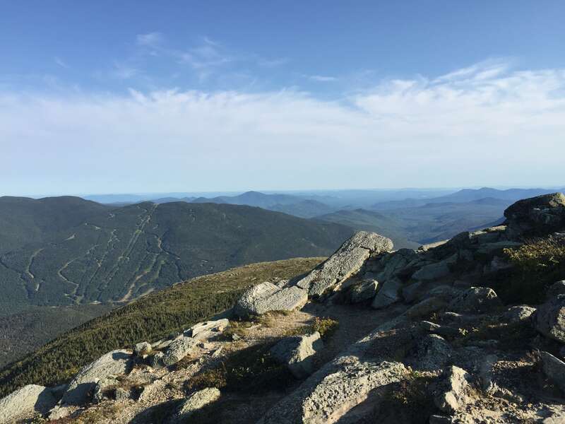View southeast from the Mount Washington Auto Road at about mile 5.1 (about 4740 feet above sea level) in Thompson and Meserve's Purchase Township, Coos County, New Hampshire