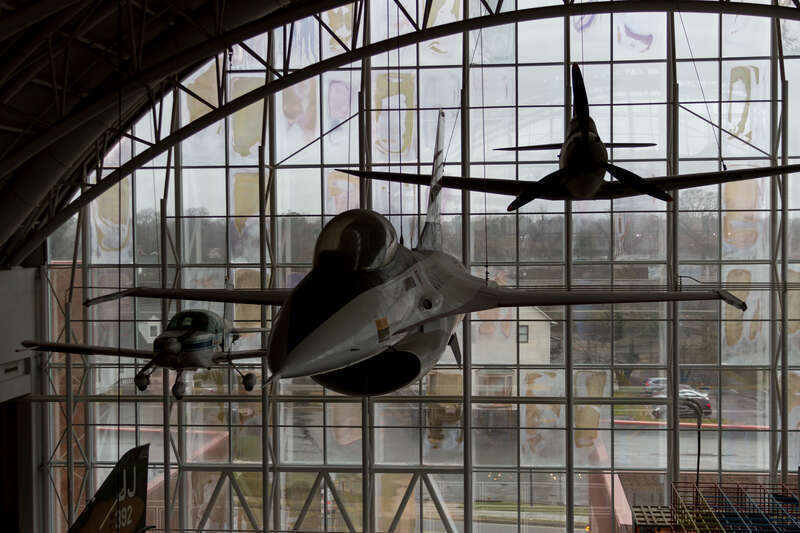A YF-16 on display at the Virginia Air and Space Center in Hampton, Virginia.