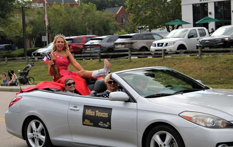 Miss Texas Mallory Fuller in the 2021 Show Us Your Shoes Parade in Mystic, Connecticut.