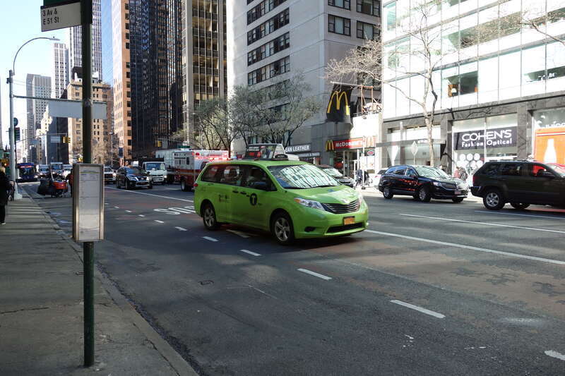A Toyota Sienna boro cam at 3rd Avenue and 51st Street in East Midtown Manhattan.