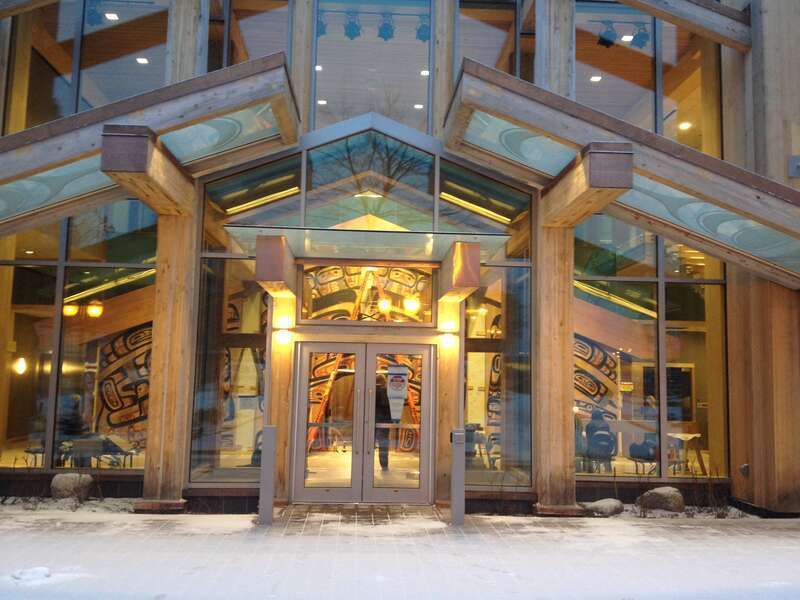 Finishing touches to the Walter Soboleff Building, on Front and Seward St, Juneau Downtown Historic District, Southeast Alaska.
