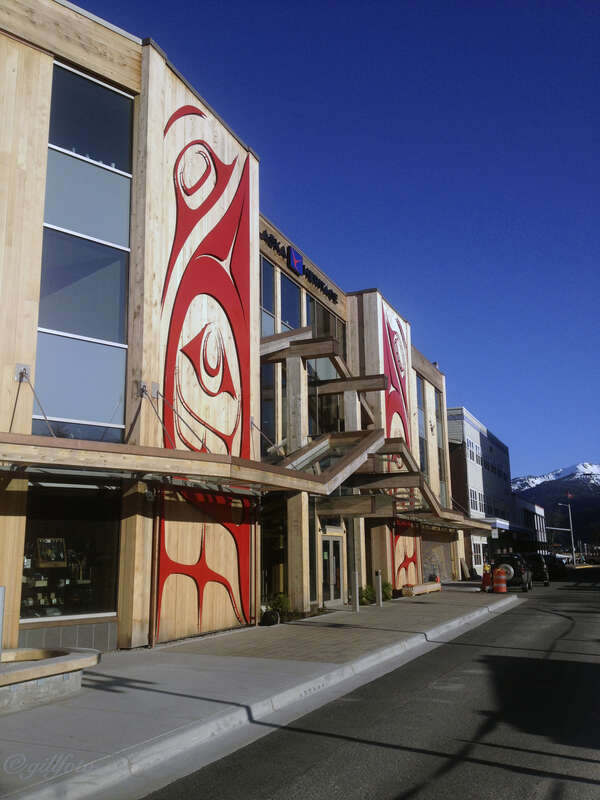 Finishing touches to the Walter Soboleff Building, on Front and Seward St, Juneau Downtown Historic District, Southeast Alaska.