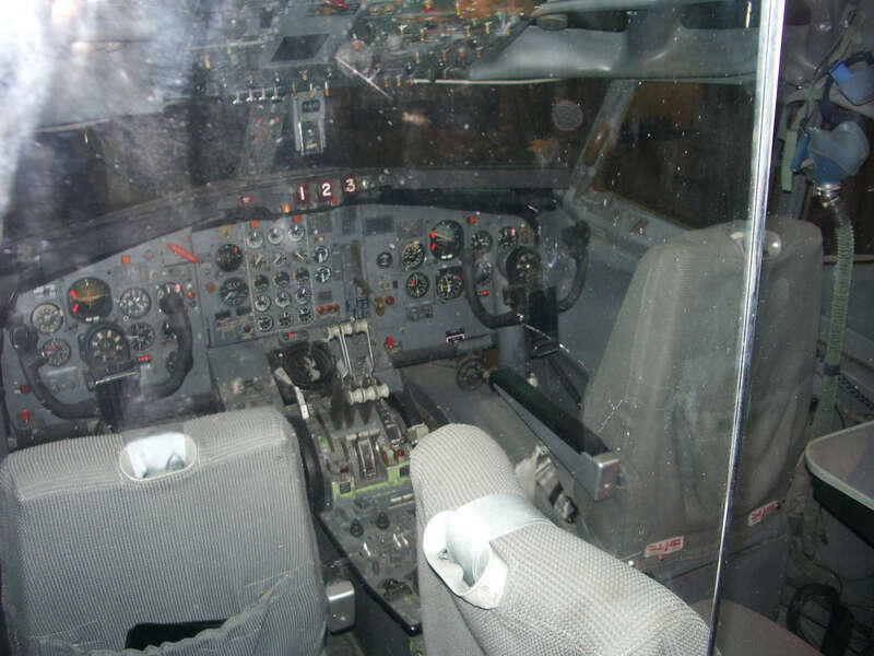 The very old-fashioned cockpit of a very early-model Boeing 727 built in 1964. Yes, it is the Flight Engineer seat between me and the co-pilot seat.
Flying for United Airlines from 1964 until 1991, this aircraft landed at downtown Chicago's Meigs