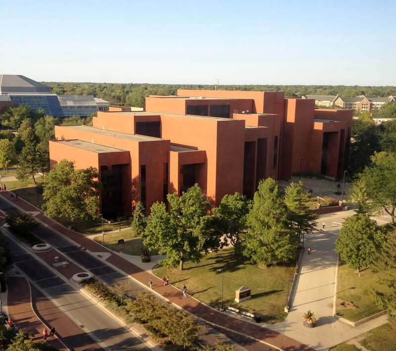 This photo was captured from the ninth floor of the Teachers College Building on the campus of Ball State University in August 2014.