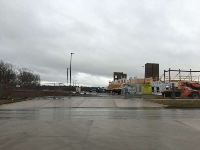 Construction of a new hotel just off Highway 172 and the Fox River on Broadway St. in Green Bay, WI.