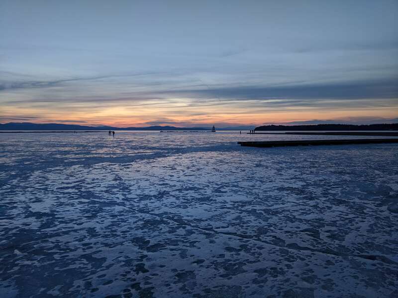 Frozen Burlington Bay 
Lake Champlain 
Burlington, Vermont 

March 2019