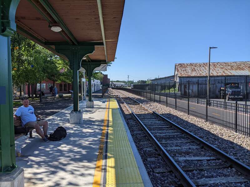 On the refurbished platform at Burlington, looking south