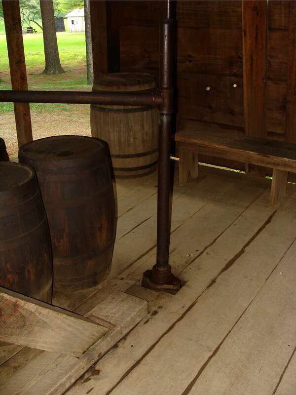 The actual well of the Drake Well. The drivepipe travels 69.5 feet (21.2 m) into the ground.



This is an image of a place or building that is listed on the National Register of Historic Places in the United States of America. Its reference number