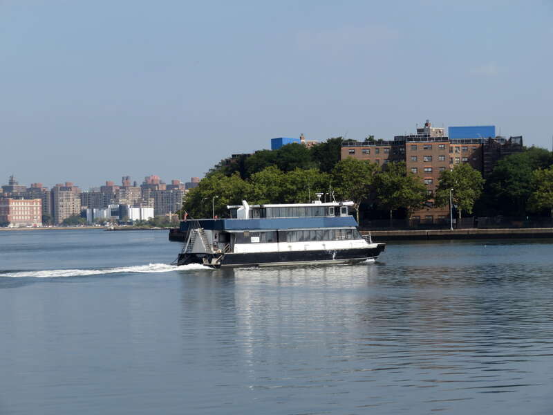 Ex-NY Waterway ferry Fiorello LaGuardia approaching Astoria under the NYC Ferry brand in September 2018