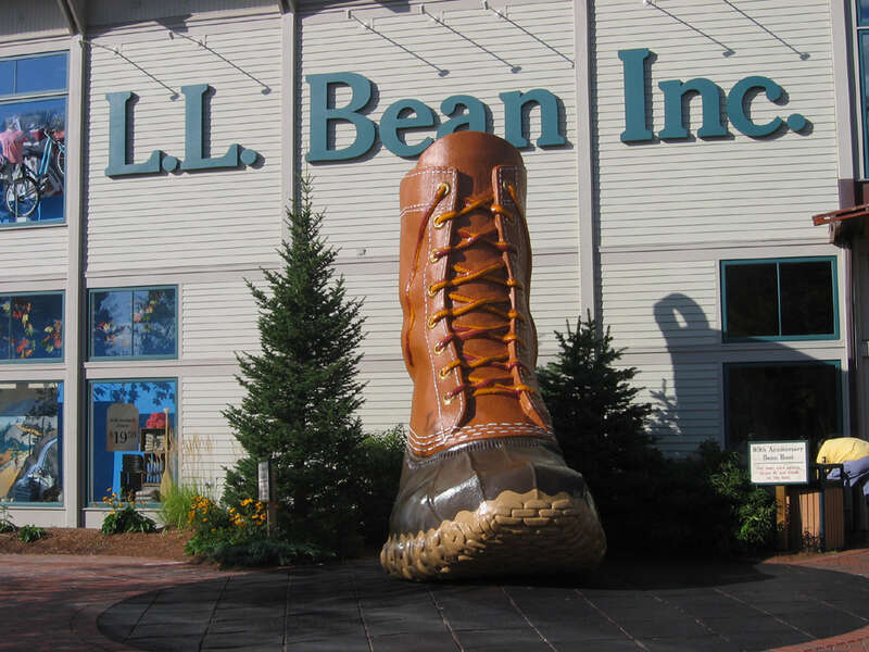 Shopping at L.L. Bean in Freeport, Maine.
