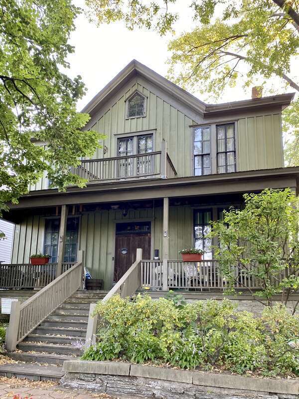 Built circa 1849 in the Gothic Revival or Carpenter Gothic style by an unknown individual, this house was owned early on by Henry Rice, a prominent early citizen of Saint Paul.  The house was later owned by Henry Knox before being subdivided into
