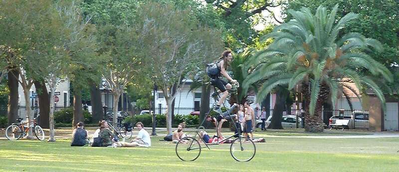 New Orleans, 2011. Bicycle and relaxation in Washington Square Park.