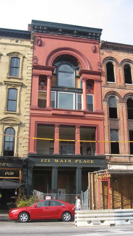Front of the House of Weller, located at 121 W. Main Street in downtown Louisville, Kentucky, United States.  Built in 1897, it is listed on the National Register of Historic Places, and it is part of a Register-listed historic district, the Whiskey