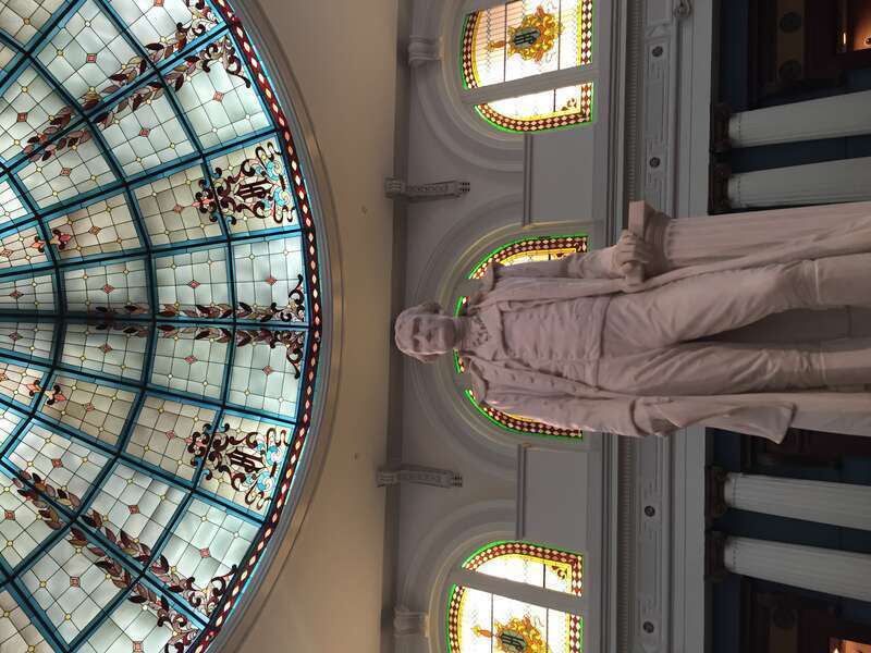 Statue to Jefferson in hotel, Richmond.